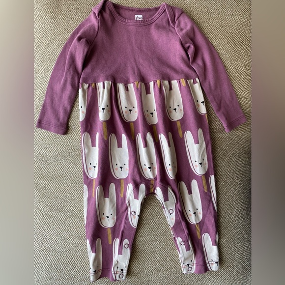 Baby Girls Tea Brand Long Sleeve One Piece with Snap Leg Closure. Sz. 3-6 Months - Picture 5 of 6